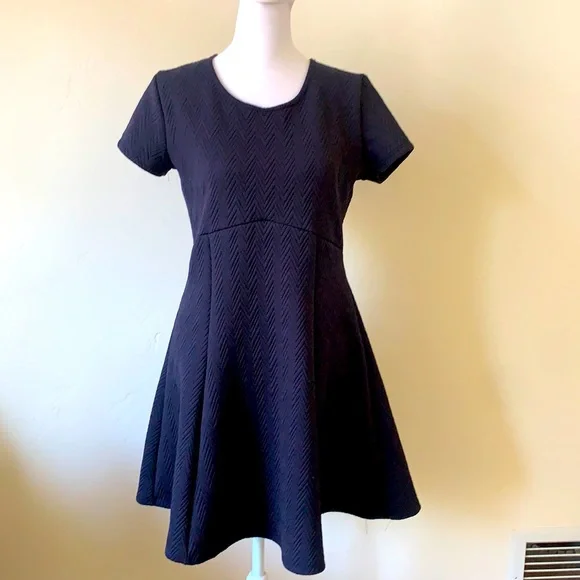 neiman marcus navy blue dress Clairette Ruffled Trapeze Mini Dress